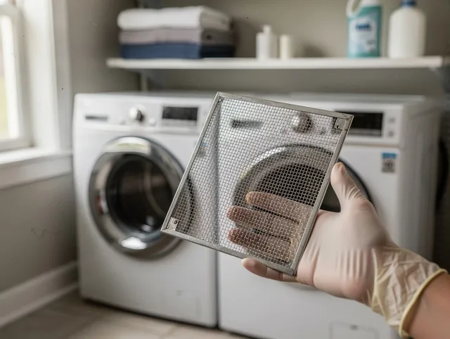 La Crescenta-Montrose Dryer Vent Cleaning specialist performing detailed lint trap cleaning service in La Crescenta-Montrose