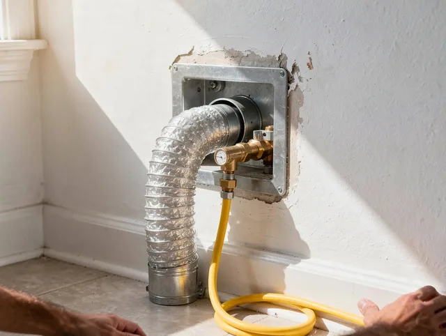 La Crescenta-Montrose Dryer Vent Cleaning certified technician performing specialized gas dryer vent cleaning in La Crescenta-Montrose